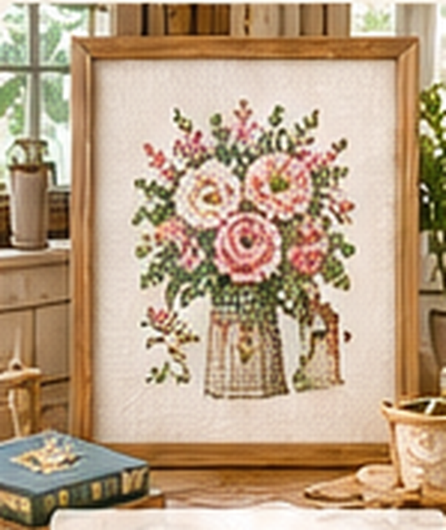 Floral cross-stitch pattern
