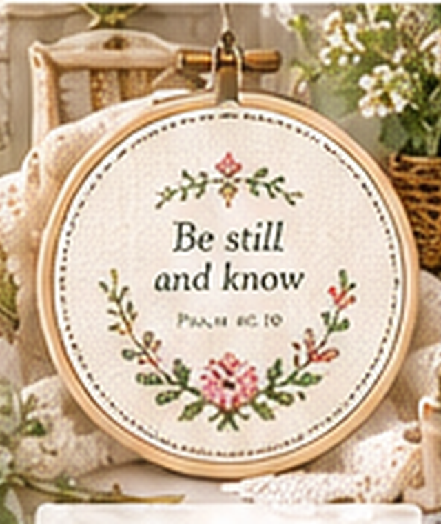 Scripture-themed cross-stitch pattern