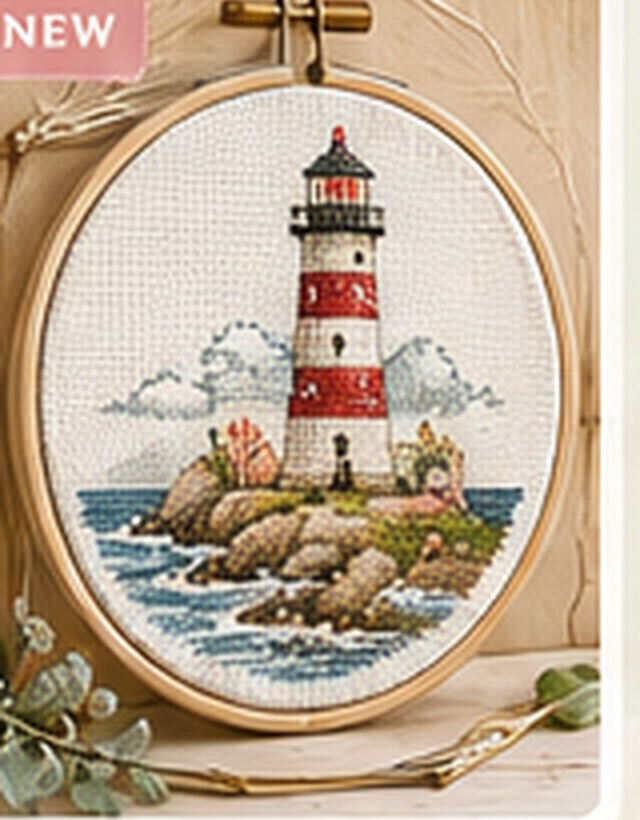 Lighthouse cross-stitch pattern